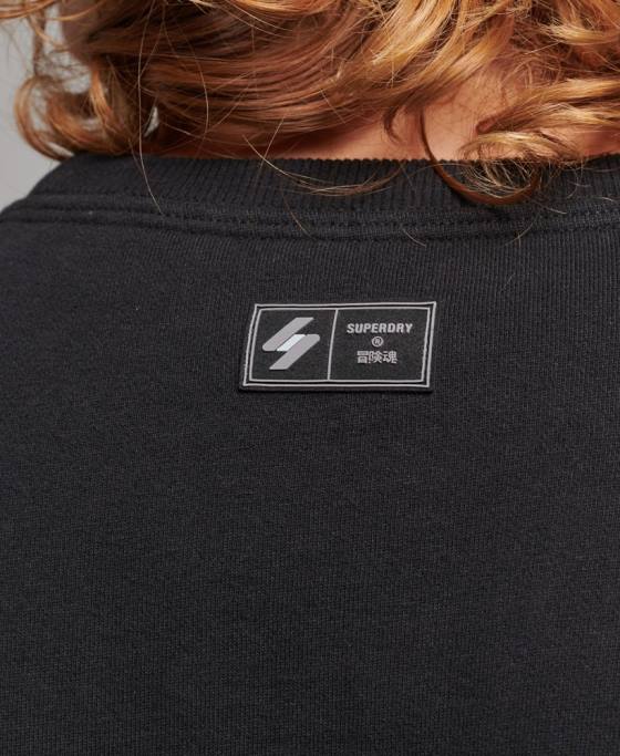 Superdry hanorac largi cu grafic surplus îmbrăcăminte negru bărbați JX0Z819