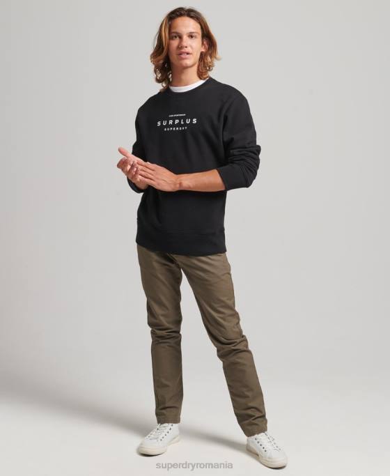 Superdry hanorac largi cu grafic surplus îmbrăcăminte negru bărbați JX0Z819