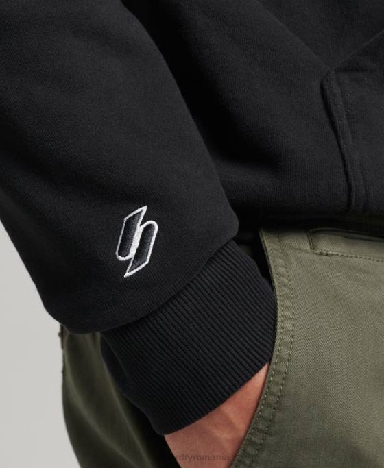 Superdry hanorac largi cu imprimeu cu logo stivuit îmbrăcăminte negru bărbați JX0Z5084