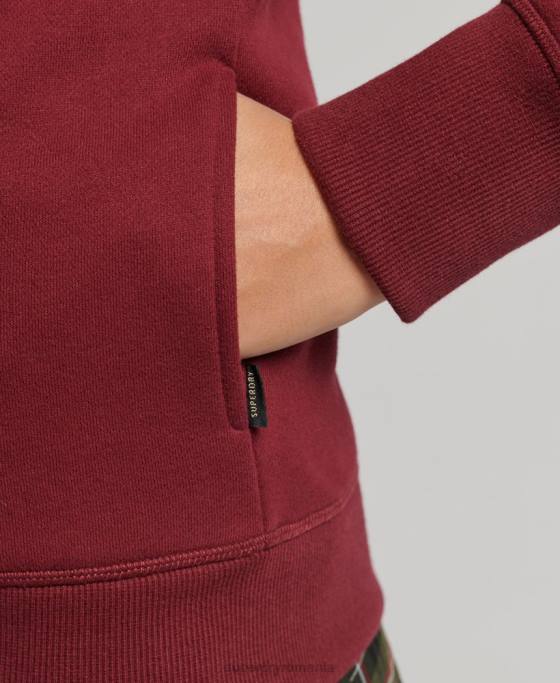 Superdry hanorac lux cu logo brodat cu fermoar îmbrăcăminte roșu femei JX0Z6023