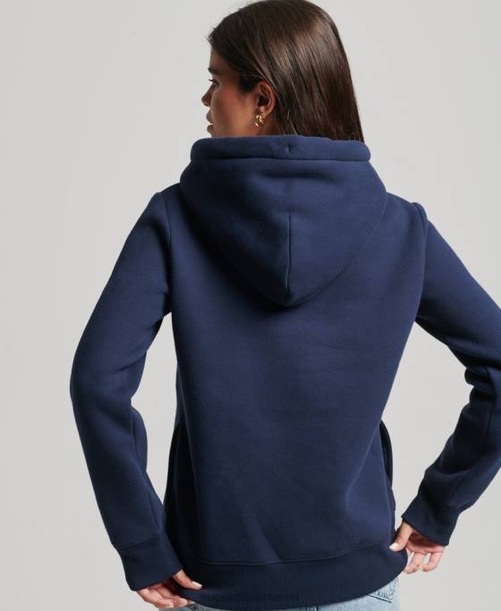 Superdry hanorac lux cu logo brodat îmbrăcăminte marina femei JX0Z6094