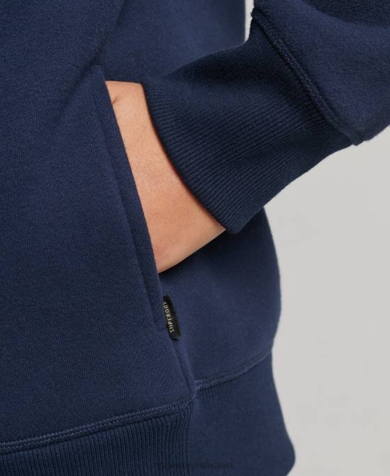 Superdry hanorac lux cu logo brodat îmbrăcăminte marina femei JX0Z6094