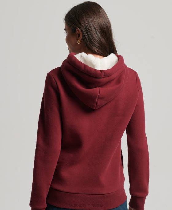 Superdry hanorac lux cu logo brodat îmbrăcăminte roșu femei JX0Z6025