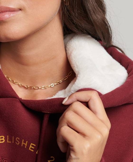 Superdry hanorac lux cu logo brodat îmbrăcăminte roșu femei JX0Z6025