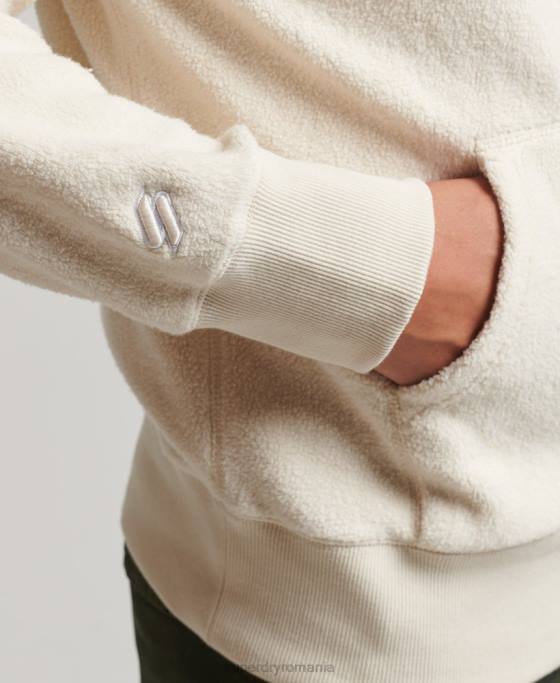 Superdry hanorac lângă din lână cu logo grafic îmbrăcăminte cremă bărbați JX0Z5221