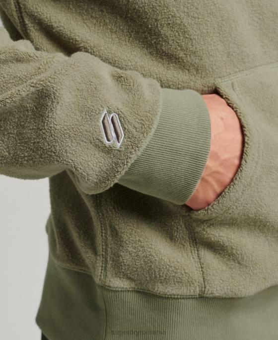 Superdry hanorac lângă din lână cu logo grafic îmbrăcăminte kaki bărbați JX0Z5012