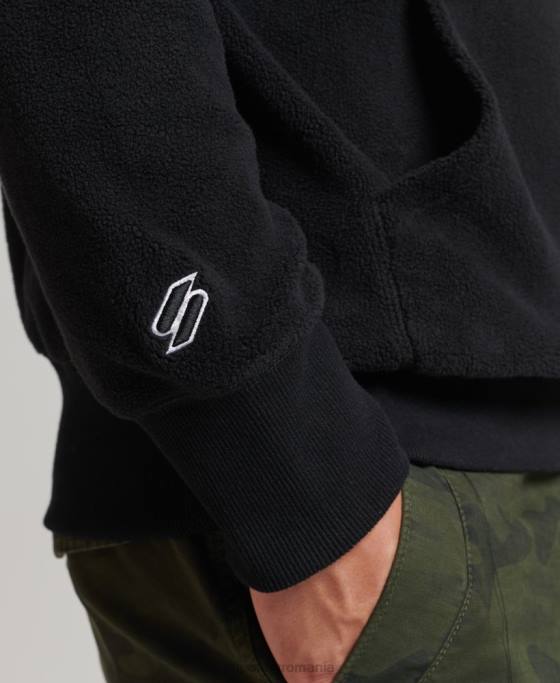 Superdry hanorac lângă din lână cu logo grafic îmbrăcăminte negru bărbați JX0Z5031