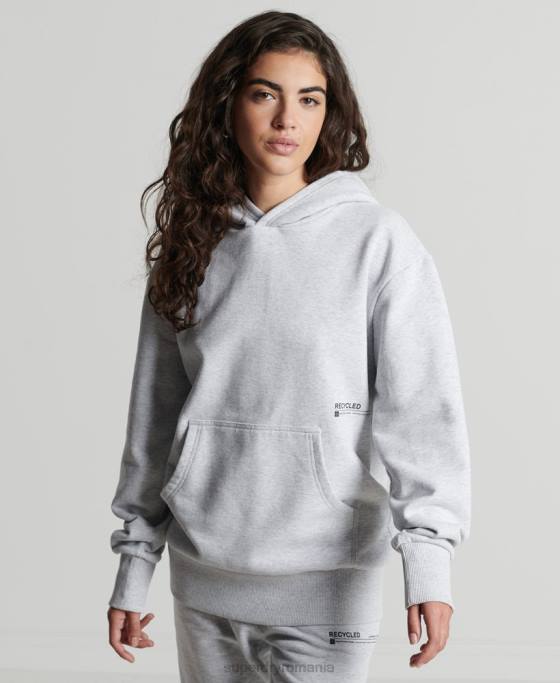 Superdry hanorac mediu reciclat îmbrăcăminte gri deschis femei JX0Z5834