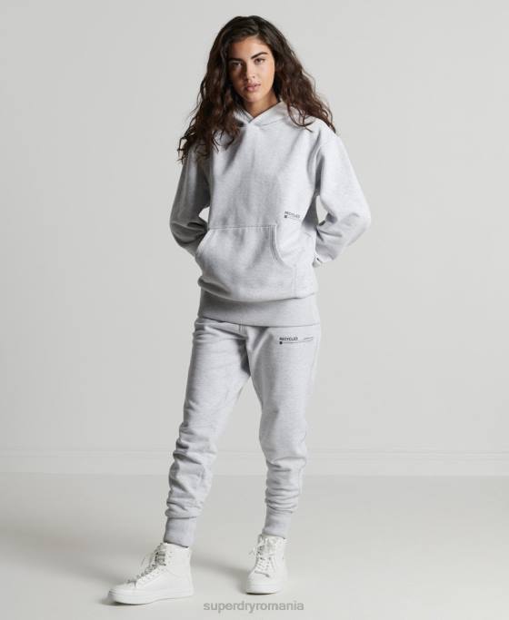 Superdry hanorac mediu reciclat îmbrăcăminte gri deschis femei JX0Z5834