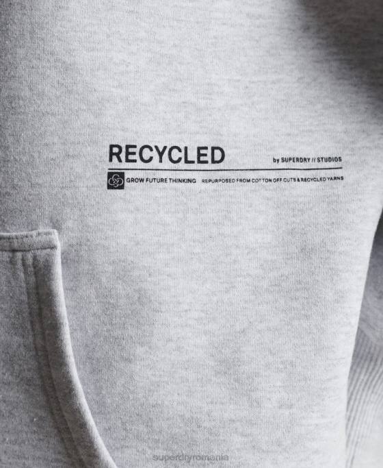 Superdry hanorac mediu reciclat îmbrăcăminte gri deschis femei JX0Z5834