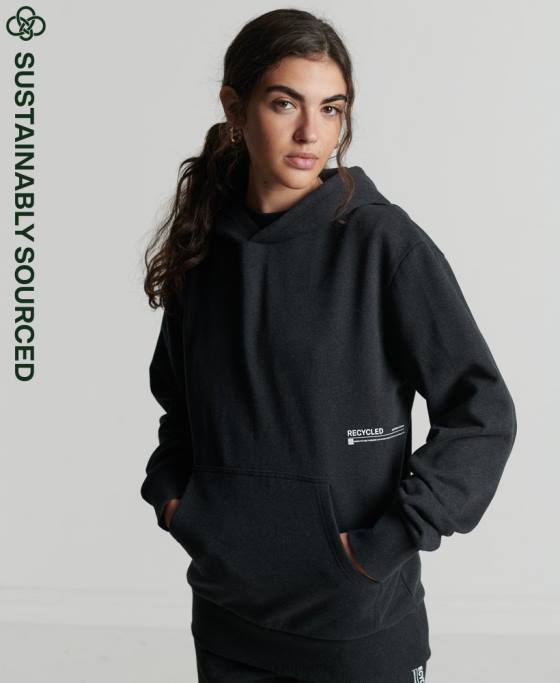 Superdry hanorac mediu reciclat îmbrăcăminte negru femei JX0Z5973