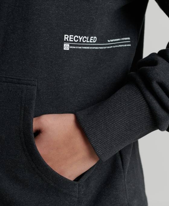 Superdry hanorac mediu reciclat îmbrăcăminte negru femei JX0Z5973