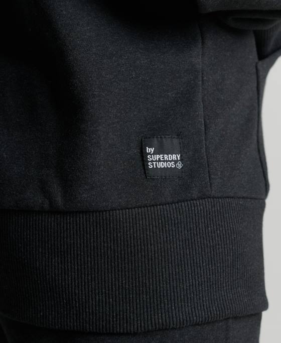 Superdry hanorac mediu reciclat îmbrăcăminte negru femei JX0Z5973