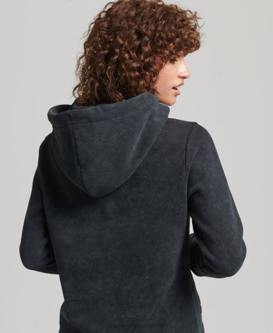 Superdry hanorac metalic marca marca îmbrăcăminte negru femei JX0Z5783