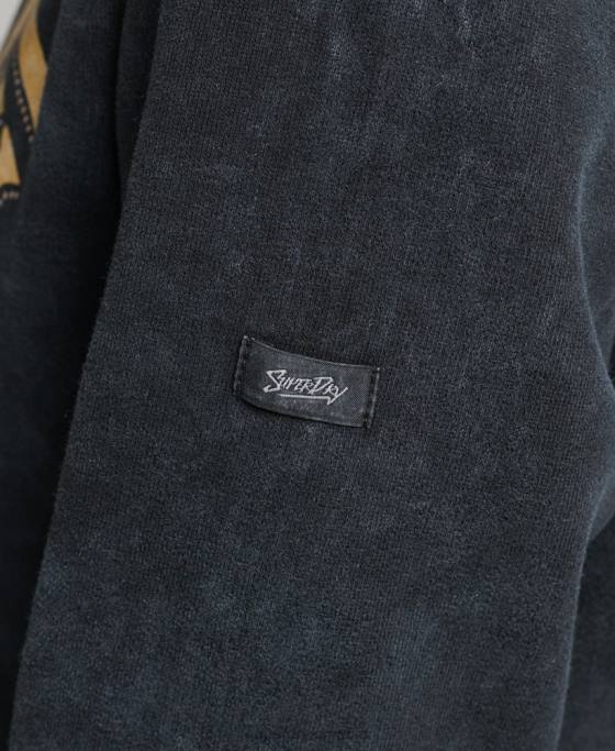 Superdry hanorac metalic marca marca îmbrăcăminte negru femei JX0Z5783