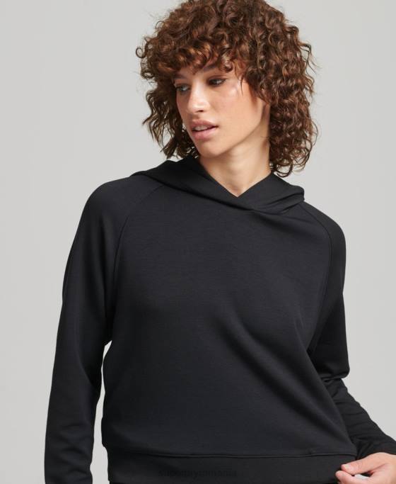 Superdry hanorac moale modal îmbrăcăminte negru femei JX0Z5823