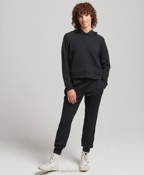 Superdry hanorac moale modal îmbrăcăminte negru femei JX0Z5823