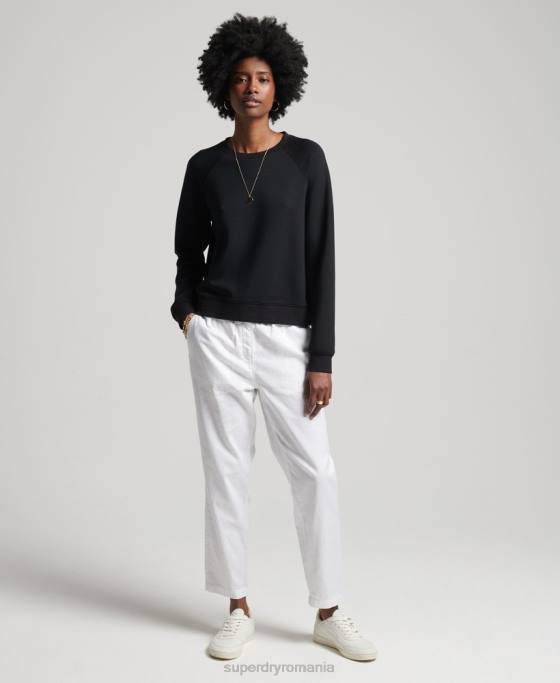 Superdry hanorac modal pentru echipaj îmbrăcăminte negru femei JX0Z5788