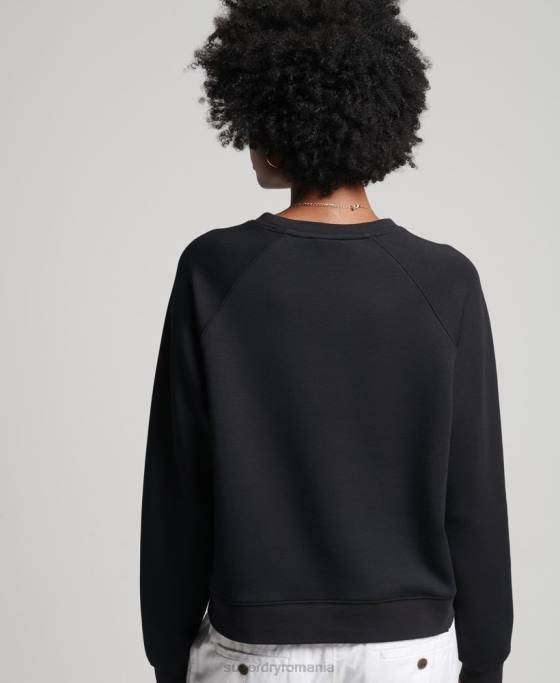 Superdry hanorac modal pentru echipaj îmbrăcăminte negru femei JX0Z5788