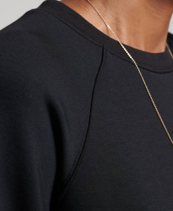 Superdry hanorac modal pentru echipaj îmbrăcăminte negru femei JX0Z5788