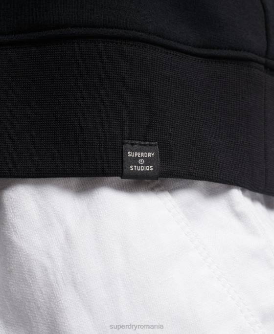 Superdry hanorac modal pentru echipaj îmbrăcăminte negru femei JX0Z5788