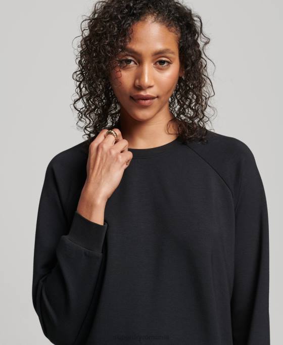 Superdry hanorac modal pentru echipaj îmbrăcăminte negru femei JX0Z6065