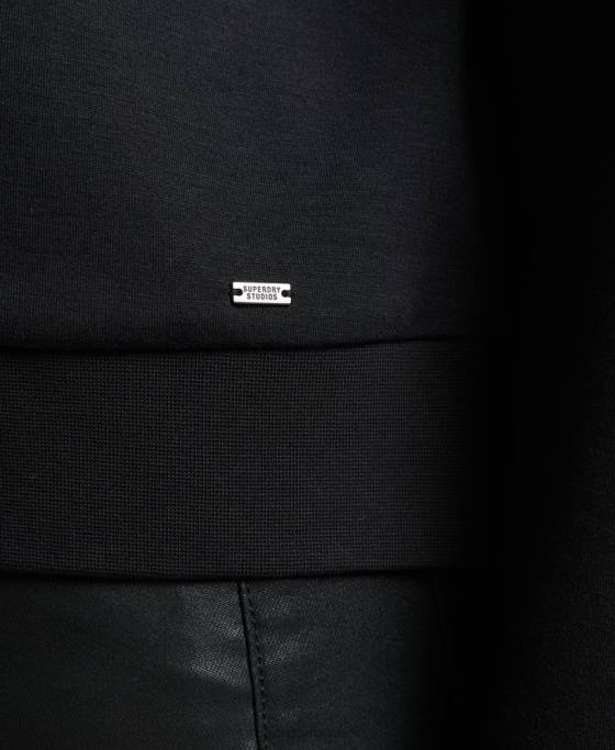 Superdry hanorac modal pentru echipaj îmbrăcăminte negru femei JX0Z6065