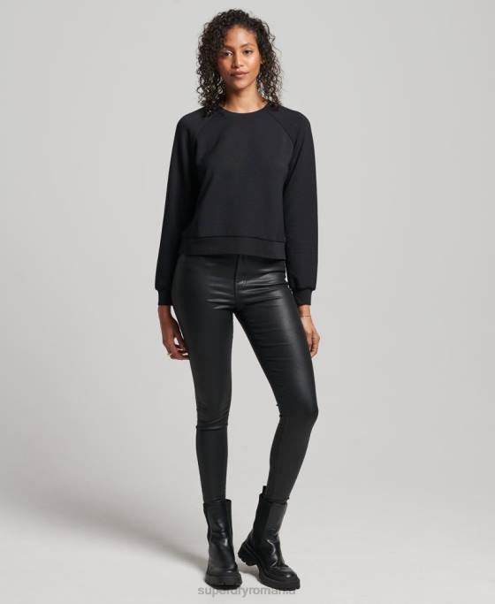 Superdry hanorac modal pentru echipaj îmbrăcăminte negru femei JX0Z6065
