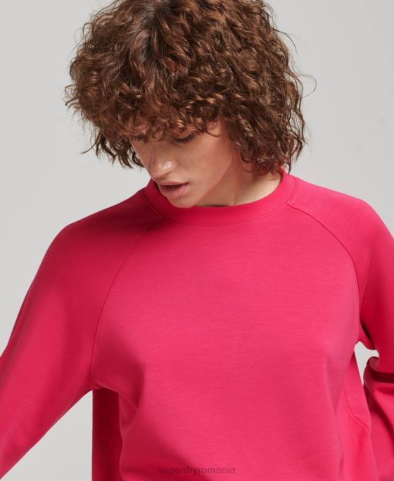 Superdry hanorac modal pentru echipaj îmbrăcăminte roz femei JX0Z5947