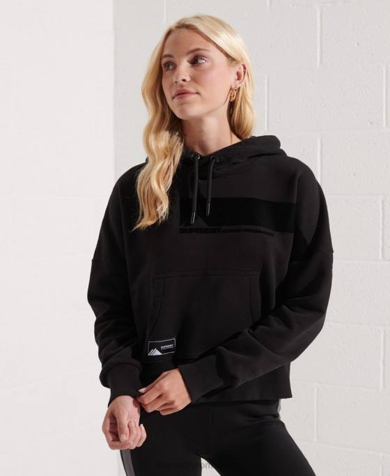 Superdry hanorac negru crop sport de munte îmbrăcăminte negru femei JX0Z6096