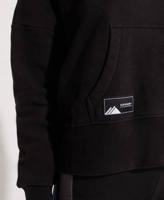 Superdry hanorac negru crop sport de munte îmbrăcăminte negru femei JX0Z6096