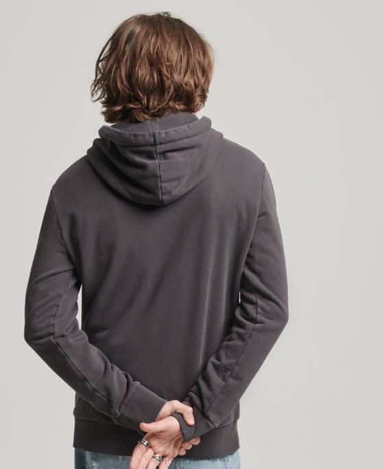 Superdry hanorac neon cu logo vintage îmbrăcăminte gri inchis bărbați JX0Z544