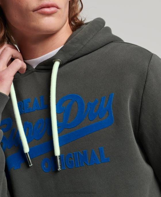 Superdry hanorac neon cu logo vintage îmbrăcăminte gri inchis bărbați JX0Z660