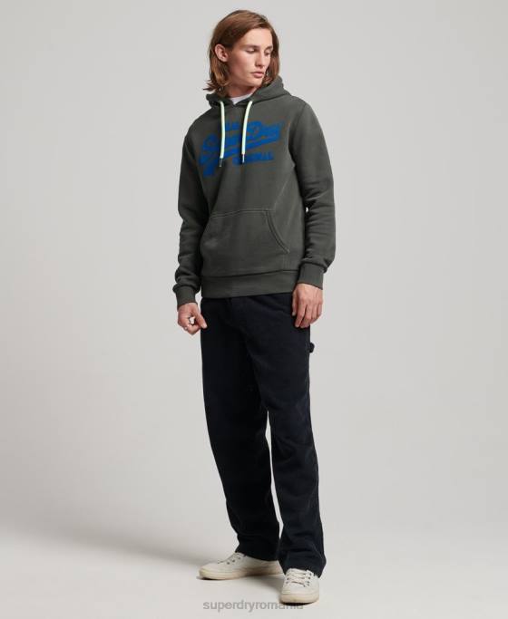 Superdry hanorac neon cu logo vintage îmbrăcăminte gri inchis bărbați JX0Z660