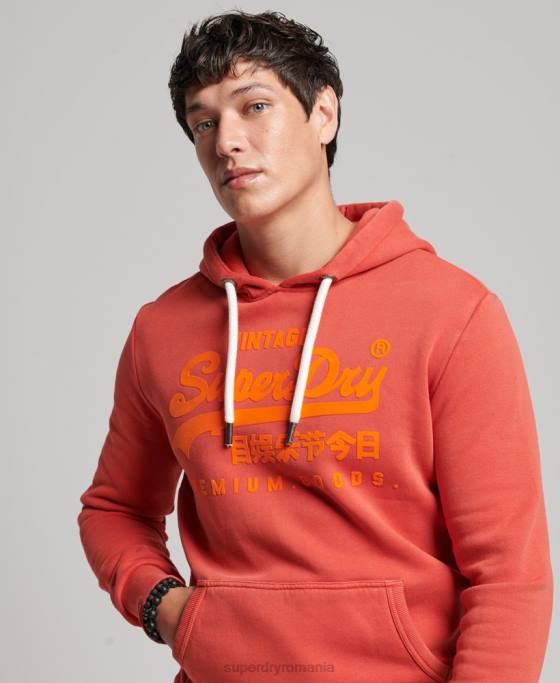 Superdry hanorac neon cu logo vintage îmbrăcăminte roșu bărbați JX0Z569
