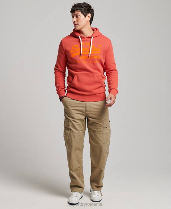 Superdry hanorac neon cu logo vintage îmbrăcăminte roșu bărbați JX0Z569