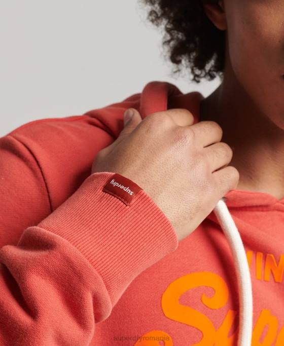 Superdry hanorac neon cu logo vintage îmbrăcăminte roșu bărbați JX0Z795
