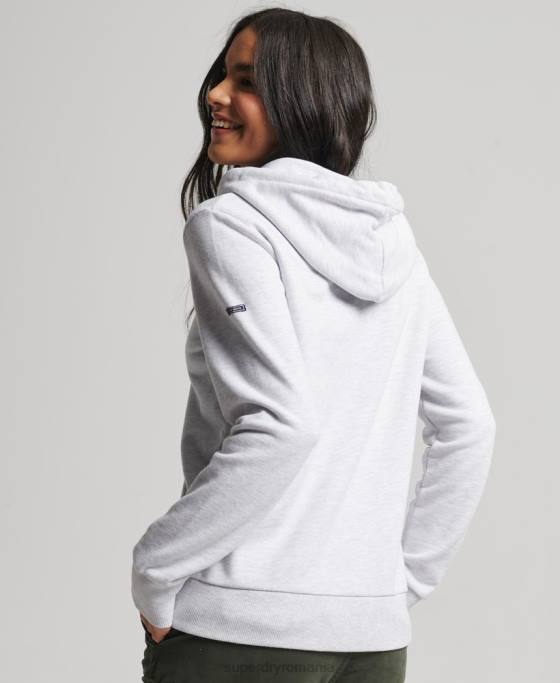 Superdry hanorac neperiat cu logo vintage heritage îmbrăcăminte gri deschis femei JX0Z3409