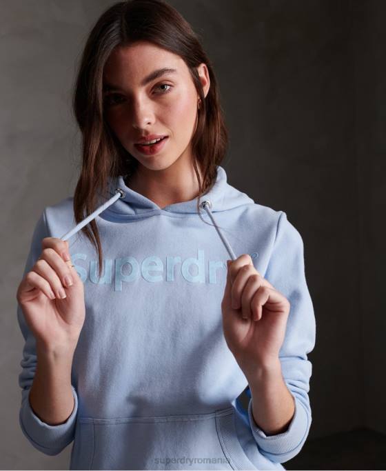 Superdry hanorac neperiat de turmă înregistrată îmbrăcăminte albastru femei JX0Z3508