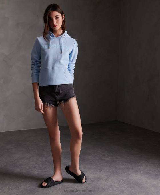 Superdry hanorac neperiat de turmă înregistrată îmbrăcăminte albastru femei JX0Z3508