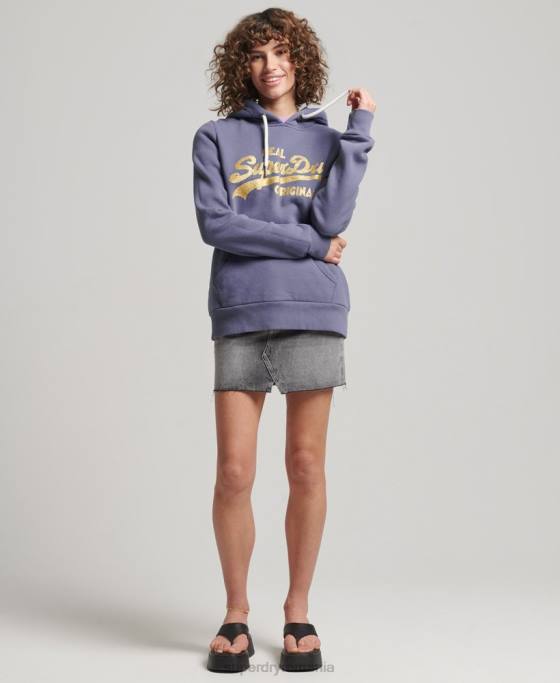 Superdry hanorac original cu logo vintage îmbrăcăminte Violet femei JX0Z3322