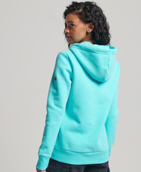 Superdry hanorac original cu logo vintage îmbrăcăminte turcoaz femei JX0Z3423