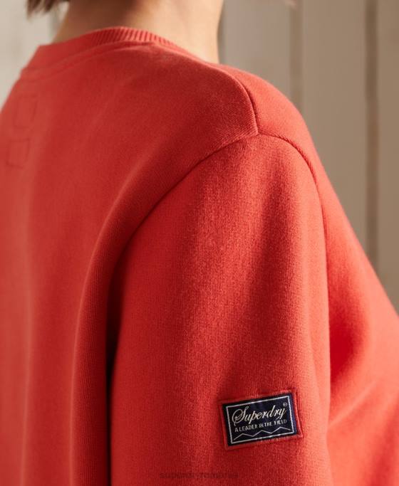 Superdry hanorac oversize boho și rock crew îmbrăcăminte roșu femei JX0Z6137