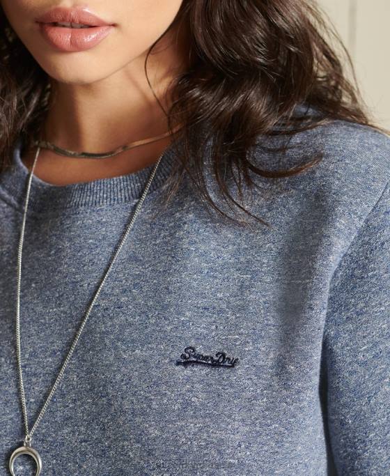 Superdry hanorac oversize din bumbac organic cu logo vintage îmbrăcăminte albastru femei JX0Z6160