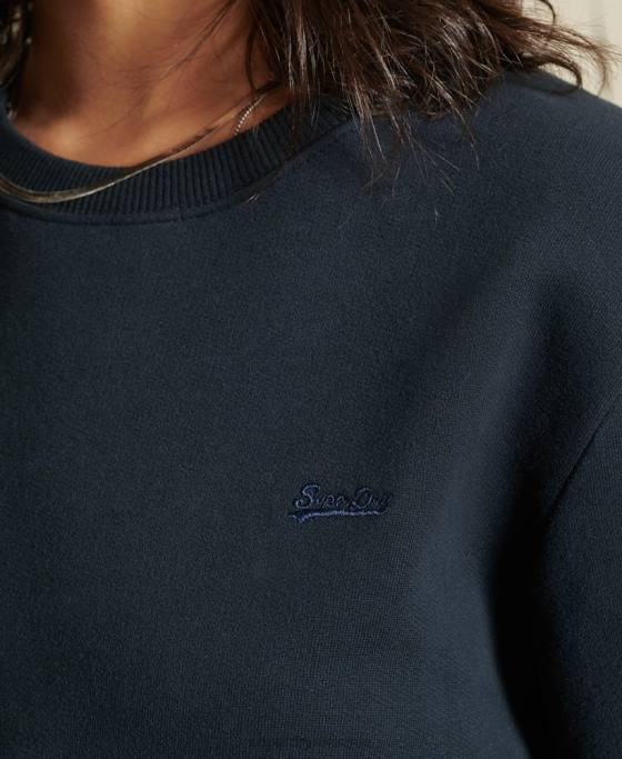 Superdry hanorac oversize din bumbac organic cu logo vintage îmbrăcăminte marina femei JX0Z5877