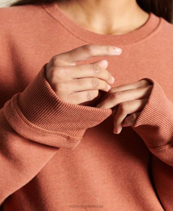 Superdry hanorac oversize din bumbac organic cu logo vintage îmbrăcăminte maro femei JX0Z6033