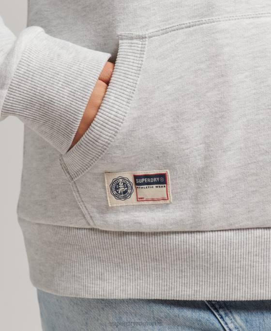Superdry hanorac pentru colegiu în stil scenariu îmbrăcăminte gri deschis femei JX0Z3443