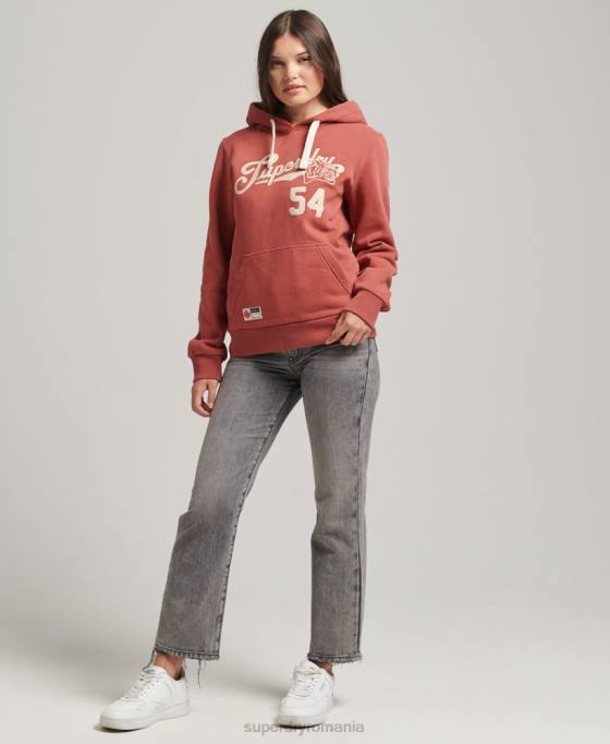 Superdry hanorac pentru colegiu în stil scenariu îmbrăcăminte portocale femei JX0Z3398