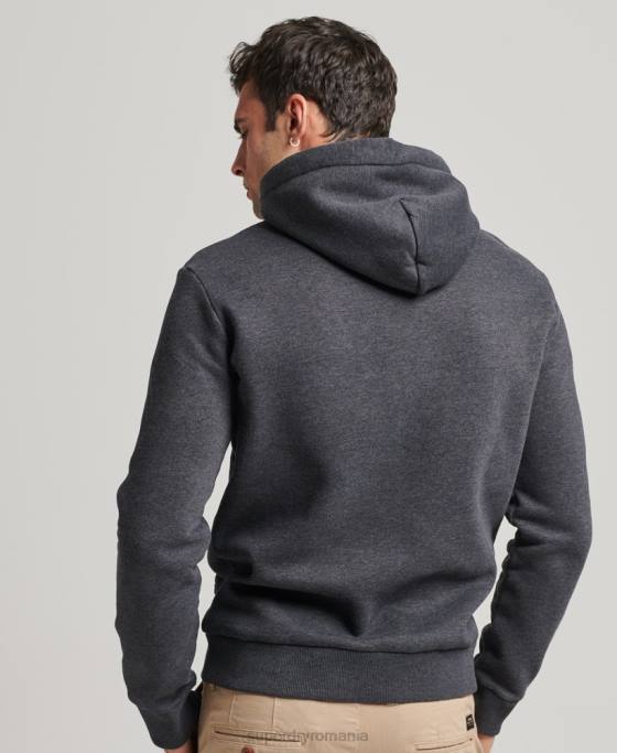 Superdry hanorac pentru colegiu în stil script vintage îmbrăcăminte gri inchis bărbați JX0Z5200
