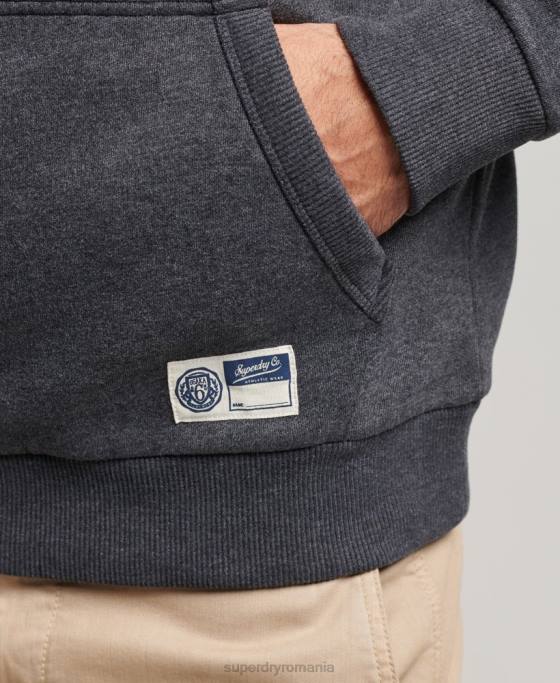 Superdry hanorac pentru colegiu în stil script vintage îmbrăcăminte gri inchis bărbați JX0Z5200